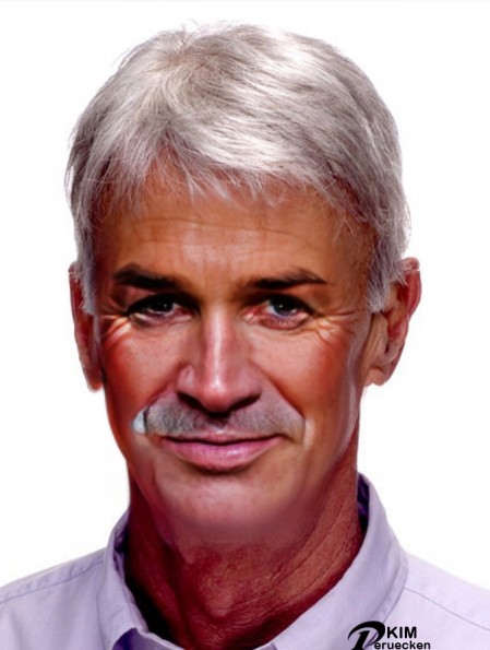 Synthetische kurze gerade Toupee Mono Spitze A UK