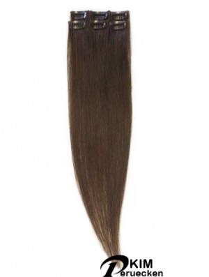 Beliebte Brown Straight Remy Echthaarspange in Haarverlängerungen