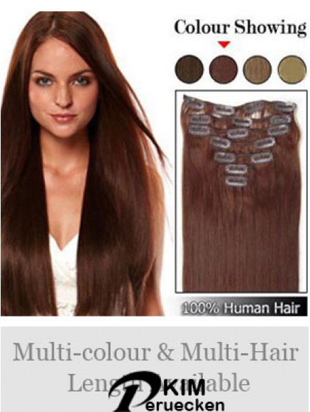 Frisuren Auburn Straight Remy Echthaarspange in Haarverlängerungen