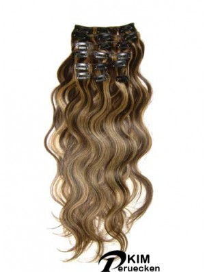 Clip In Haarverlängerungen mit Remy Wavy Style Brown Farbe