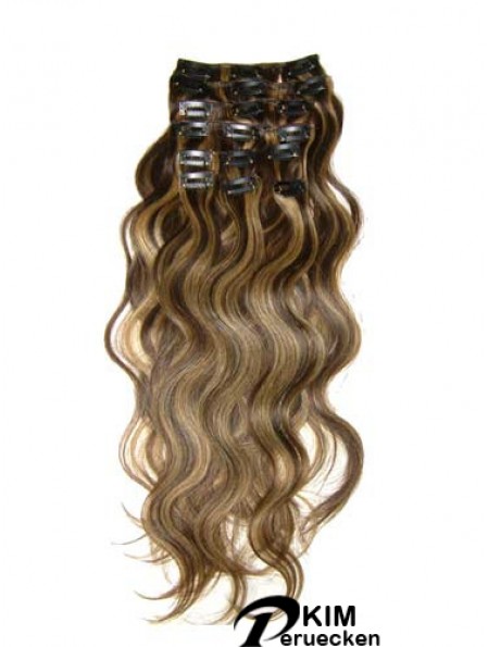 Clip In Haarverlängerungen mit Remy Wavy Style Brown Farbe