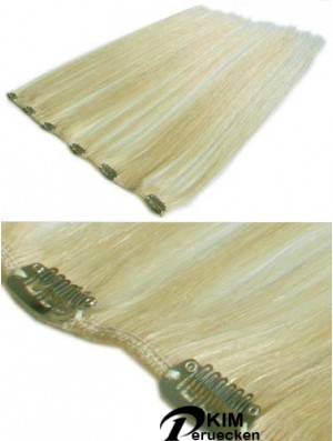 Entworfen Blonde Straight Remy Echthaar-Clip in Haarverlängerungen