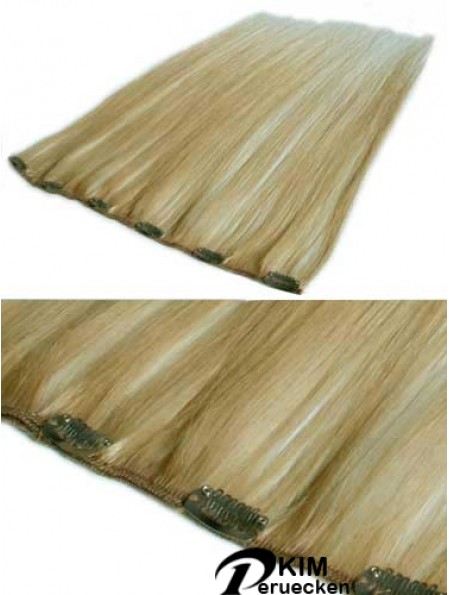 Sassy Blonde Straight Remy Echthaarspange In Haarverlängerungen