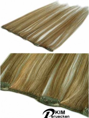 Erstaunliche blonde gerade gerade menschliche Haarspange in Haarverlängerungen