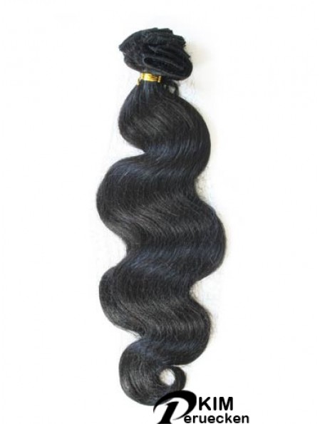 Klebeband in Haarverlängerungen mit Remy Black Color Wavy Style