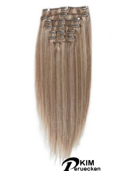 Great Blonde Straight Remy Echthaarspange in Haarverlängerungen