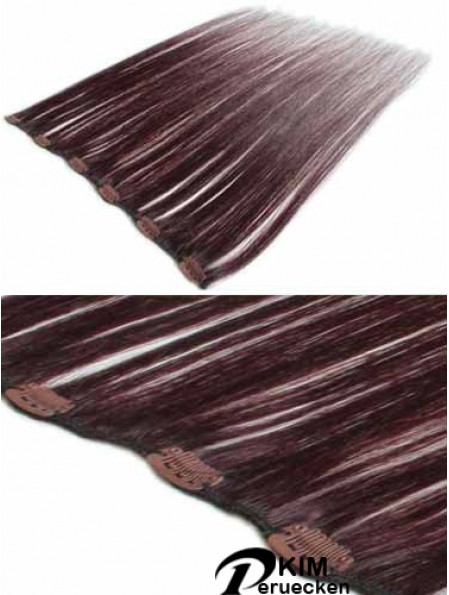 Weiche Auburn Straight Remy Echthaarspange in Haarverlängerungen