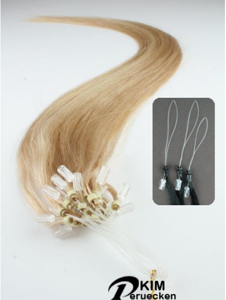Wunderschöne blonde gerade Micro Loop Ring Haarverlängerungen