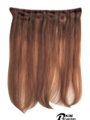 Straight Remy Echthaar Auburn Komfortable Schussverlängerungen