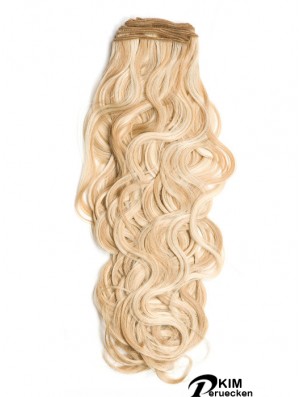 Curly Remy Echthaar Blond Stilvolle Schussverlängerungen