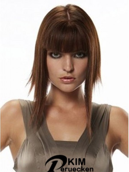 Echthaar Haarteile Straight Style Lange Länge Auburn Farbe