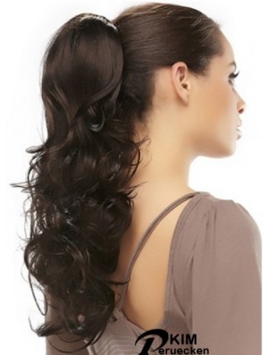 Clip On Pferdeschwänze Braun Farbe Long Length Wavy Style