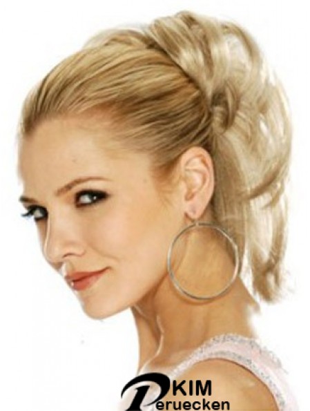 Haarteile Clip In Blonde Farbe Geraden Stil Mit Synthetik