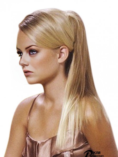 Perfekter blonder gerader synthetischer Clip in Haarteilen