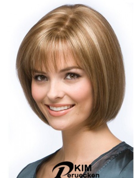 Blonde Bob Perücke Kinn Länge Synthetische Straight