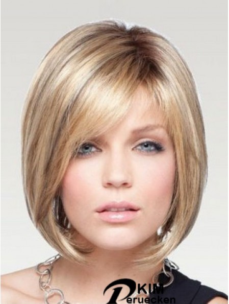 Bob Perücken Remy Human Chin Länge Blonde Farbe Straight Style
