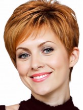 Echthaar Perücken Mit Capless Wavy Style Auburn Farbe