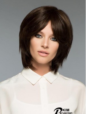 Brown Natural Straight Short Remy Echthaar Bob Perücken