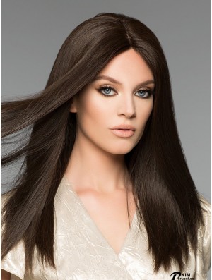 16 Zoll lange Monofilament Black Remy Haar Perücken