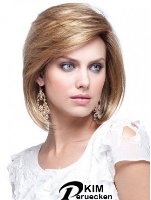 Menschenhaar Bob Perücken Kinn Länge Capless Blonde Farbe Bobs Cut