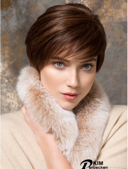 Kurze gerade Boycuts Auburn Designed 100% handgebundene Perücken