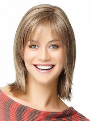 Kurze Bob Perücken Echthaar Schulterlang Straight Style Mit Capless