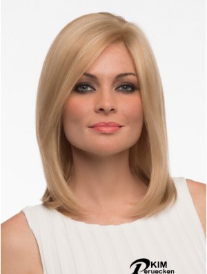 Glattes menschliches Haar Straight Style Schulterlang Blonde Farbe