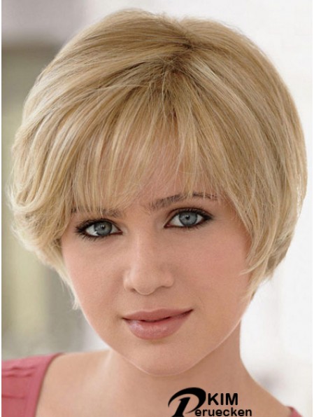 Lace Front Perücken UK Straight Style Blonde Farbe Layered Cut