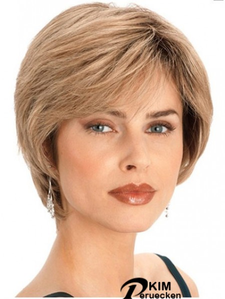 Kurze blonde Bob Perücken Echthaar Straight Style