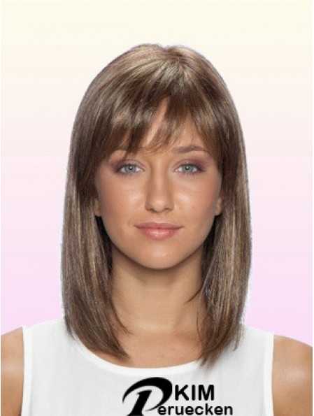 100% leimlose Echthaar Lace Front Perücken mit Pony Stright Style