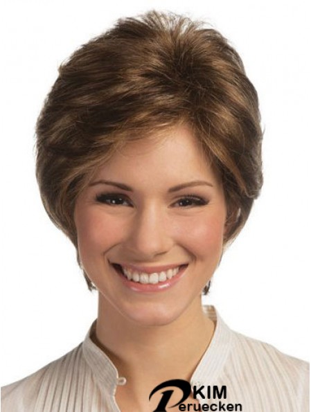 Lace Front Monofilament Echthaar Perücken Short Length Straight Style Boycuts