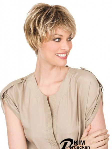 Echthaar blonde Perücken mit Lacr Front Kinn Länge Straight Style