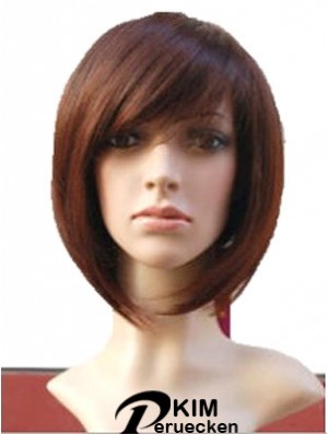 Auburn 10 Zoll gewellte kurze Remy Menschenhaar Monofilament Bob Perücken