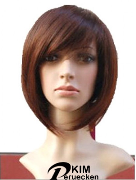 Auburn 10 Zoll gewellte kurze Remy Menschenhaar Monofilament Bob Perücken