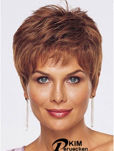 Straight Style Cropped Length Auburn Farbe Perücke