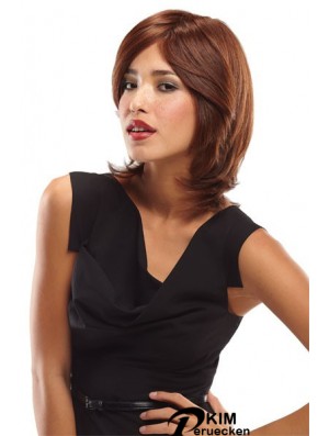 Geschichtete schulterlange Auburn Wavy Convenient Petite Perücken