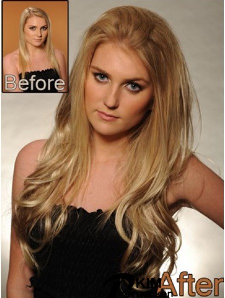 Menschenhaar Blonde Perücken Spitze Front Layered Cut Long Length