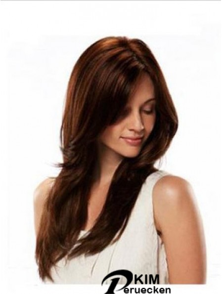 Monofilament Perücke Menschenhaar Auburn Farbe Straight Style Long Length