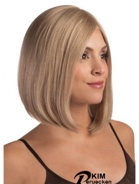 Spitze vorne Kinn Länge gerade blonde blonde modische Bob Perücken