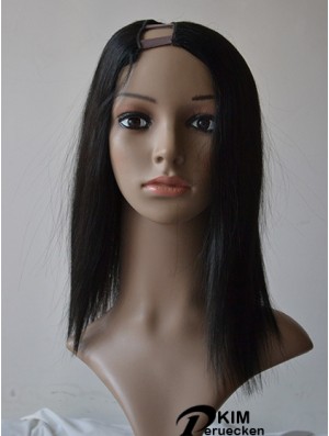 14 Zoll Lace Front Straight Black Ideale U-Teil Perücken