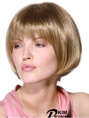 Layered Bob 100% handgebundene blonde Farbe Straight Style Chin Länge