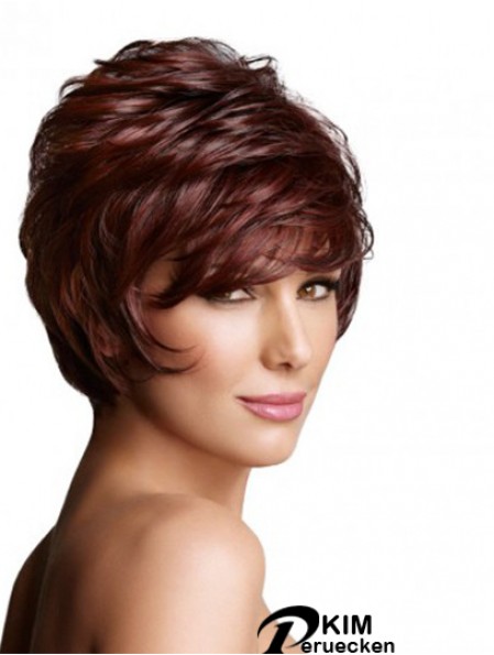 Monofilament Wavy Layered Short 7 Zoll Exquisite Perücken