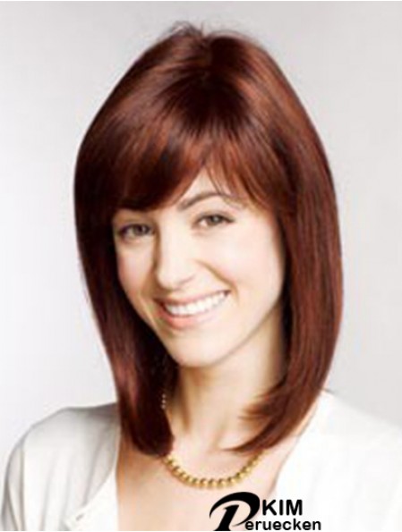 13 Zoll Auburn Schulterlänge mit Pony Straight Best Lace Perücken