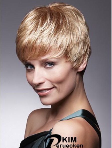 Kurze Blonde Perücke Mit Capless Remy Cropped Length Boycuts