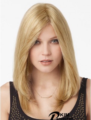 Blonde lange große gerade ohne Pony Spitze Perücken
