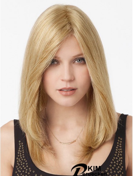 Blonde lange große gerade ohne Pony Spitze Perücken