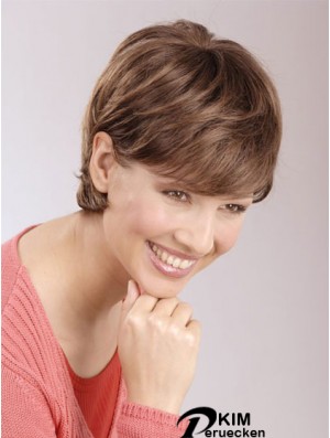 Rabatt 6 Zoll Auburn Cropped Boycuts Straight Lace Perücken