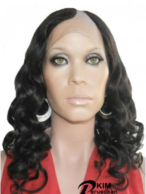 18 Zoll Lace Front Curly Black Perfekte U-Teil Perücken
