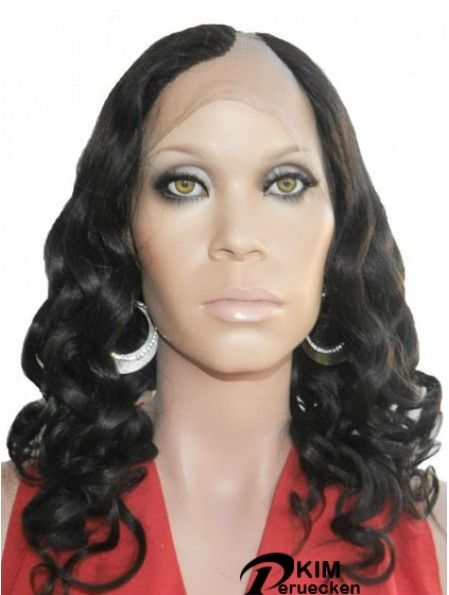 18 Zoll Lace Front Curly Black Perfekte U-Teil Perücken