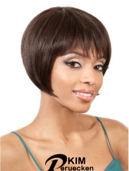 Capless Straight Bobs Kinnlänge 8 Zoll Wunderschöne Echthaar Perücken